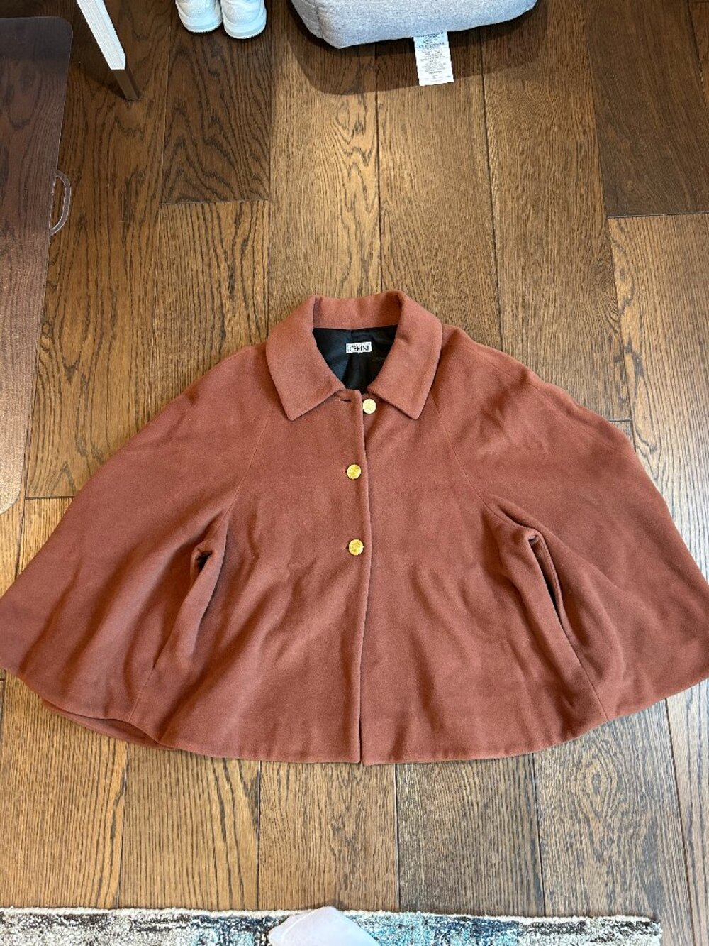 Italian Vintage Brown Wool Cape Coat